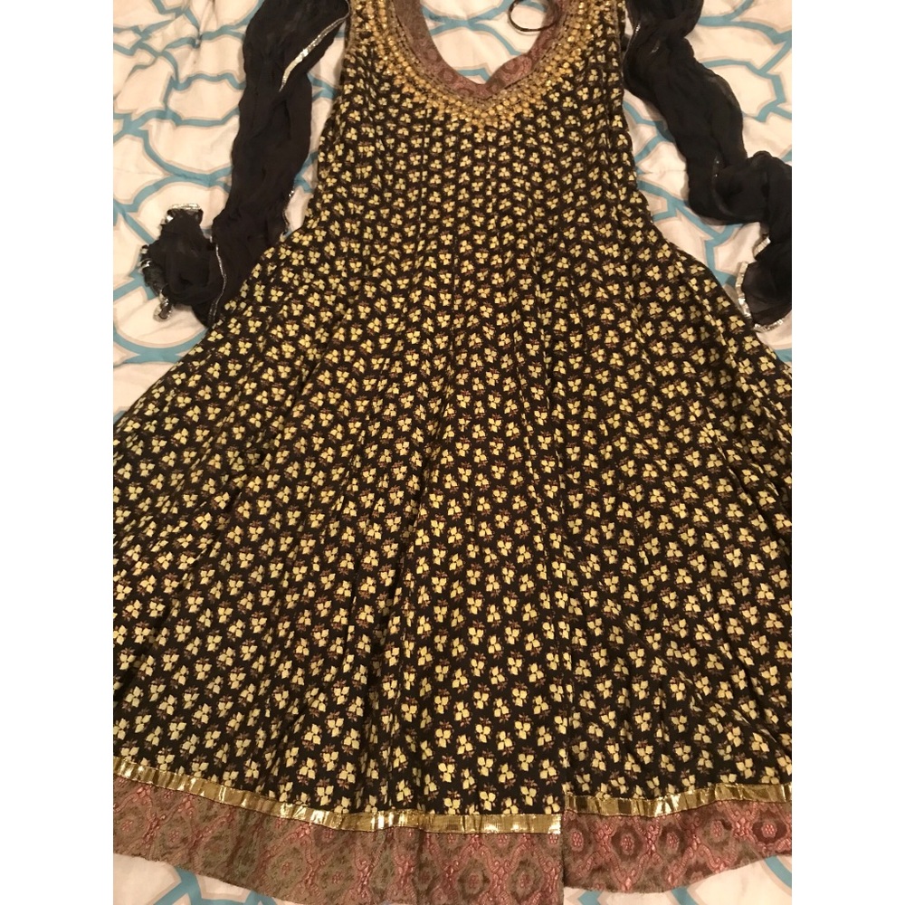 Pure cotton anarkali with thread work border!